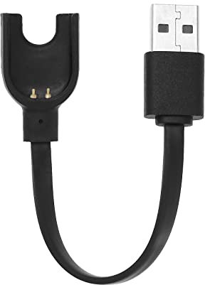 2pcs Câble de Chargeur Remplacement Compatible avec Xiaomi Mi Band 3 Adaptateur Chargeur USB Cordon de Charge Accessoires Smartwatch, Noir