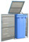 Yolola Edelstahl Mülltonnenbox 1er Mülltonnenverkleidung 1 Tonnen Metall Müllcontainer Mülltonnenschrank Müllbox Draußen,Abschließbar, Deckel und FedernBlau 1 Tonnen-69 x 77.5 x 115 cm