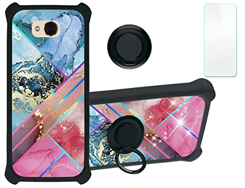 Aroepurt Hülle Für Honor 6a hülle Kompatibel mit Honor 6a Hülle Case Handyhülle Schutzhülle Cover [Mit 9H Härte HD Schutzfolie] PC + Silikon Ständer IMDH-WSS