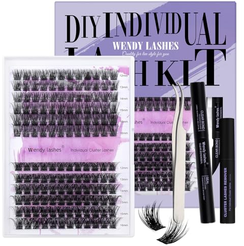 Wendy Lashes Lash Extension Set Wimpern Extensions Set Wimpern Extensions Kit Lashes Extensions Set mit Kleber wimpern extensions(FD18+B-D Curl)