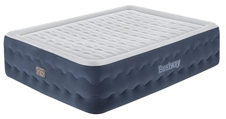 Bestway TriTech Doppelluftbett TruLeisure mit antimikrobieller Oberfläche & integrierter Elektropumpe 203 x 152 x 51 cm