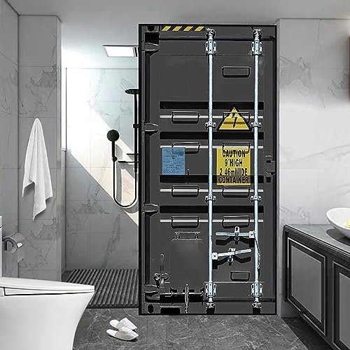 Adesivi Per Porte 95X210Cm Modello Industriale Adesivi Per Porte Interne 3D Moderno Adesivi Porte Interne Vinile, Adesivo Per Porta Decalcomanie Fai Da Te Impermeabile