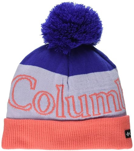 Columbia Unisex Kinder Polar Powder Beanie Mütze, Clematis Blue/Snowdrift/Hot Coral, Einheitsgröße
