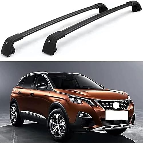 DTGTEX Dachträger Dachgepäckträger für Peugeot 3008 2017-2022, Verstellbare geschlossene Seitenschiene Aluminium Fahrradträger Dachboxen
