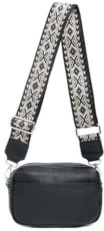 Damen Tasche Gürteltasche Brusttasche Umhängetasche Schultertasche Bauchtasche Crossbody Bag Hüfttasche Handtasche Abendtasche Kunstelder Schwarz