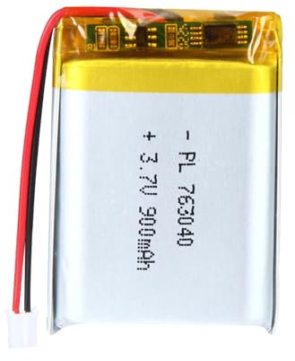 3.7V 900mAh Akku 763040 Lithium-Polymer-Ionen-Lithium-Ionen-Li-Po-Akku mit 2P-PH-Anschluss mit 2.0 mm Rastermaß