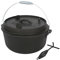 Dutch Oven 9,0 Liter von El Fuego®, 100% Gusseisen, inkl. Schürhaken und Tragebügel, Camping & Outdoor