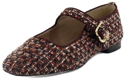 Sam Edelman Womens MichaelaMary Jane Flat, Coffee Multi Boucle, 10.5