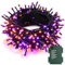 PhilzOps Halloween Decorazioni Luci, 20M 200 LED Natalizie Catena Luminosa Viola Arancia Esterno a Batteria 8 Modalità Impermeabile Stringa Lucine Decorative per Ringraziamento Casa Festa Albero