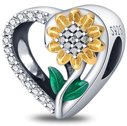 LIGHTDOG Donna Charms Perline per Braccialetti Piatti 925 Riflessioni Argento Sterling Clip-On Gioielli - Regali Moda per Ragazze