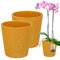 KOTARBAU® 2er Set Blumentopf Senffarbe Keramik Glasiert ⌀ 9,5 cm Höhe: 11 cm Orchideentopf Pflanztopf Modern Für Zimmerpflanzen