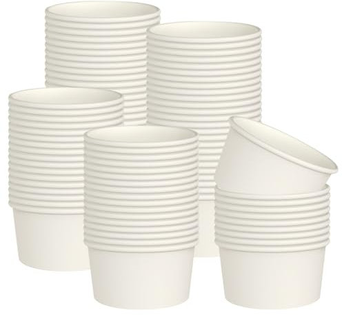 Hulless Lot de 80 gobelets jetables en carton pour crème glacée, dessert, soupe, sundae, yaourt glacé, 236,8 g