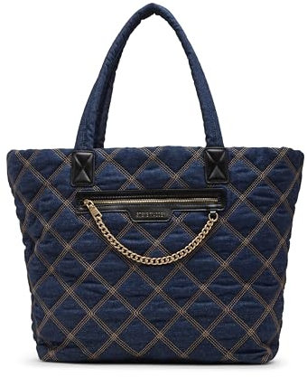 Steve Madden Damen Quilted Tote Tonya Gesteppte Tragetasche, Blau