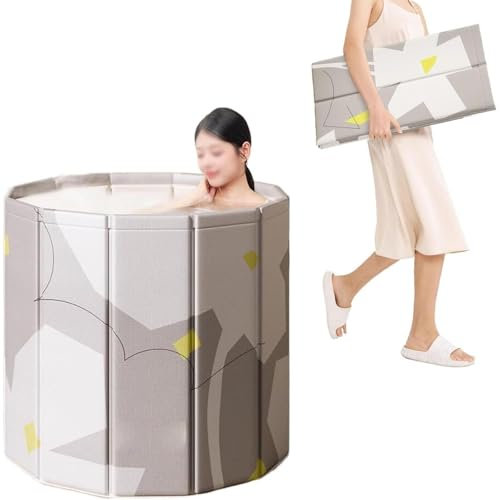 Baignoire Portable, Baignoire Pliante Autoportante For Adulte, Longue Durée De Conservation De La Chaleur, Support Stable, Convient For Bain De Glace, Bain Chaud, Spa, Spa À Vapeur De Transpiration