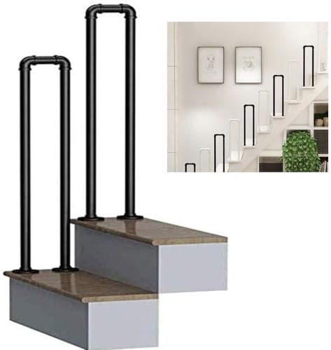Corda Per Corrimano Per Interni Ed Esterni Corda Per Scale In Metallo A Forma Di U Dimensioni Opzionali 40 Cm-100 Cm Sicurezza Per Bambini Anziani Per Giardino Ed Esterni Corrimano Pe(Size:90cm/2.9ft)
