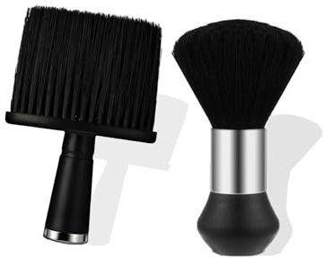 Yeenano Brosse de Cou de Coiffure,2 Pcs Professional Balais à Cou Brosse à Cheveux,Brosse pour Le Cou,Nettoyage Coupe de Cheveux Plumeau Brosse à Épousseter Le Cou Douce pour Salon Coiffure Barbier