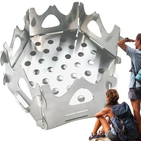 Estufa de leña pequeña, Estufa de camping de leña | Estufa de leña desmontable para cocinar al aire libre,Estufa de carbón y paja para mochileros, cocina para barbacoa en el patio trasero, para