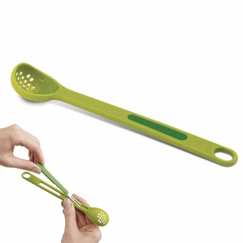 2-Piece Scoops and Pick Jar Spoon and Fork, for Olives in Jars,Spoons for Olives,Olive Fork,Spoon for Olives - Green