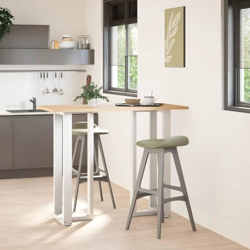 Genérico Wenjingqi 4013101 Lot de 2 pieds de table Bar Forme T 50 x 35 x (110-111) cm