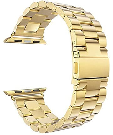 LPMPCZKZGF Correa de acero inoxidable Compatible for Apple Watch 7 SE 6 5 4 40mm 44mm 41mm banda de 45 mm Pulsera de enlace de metal compatible for iWatch 3 42mm 38mm Accesorios Watch strap(Gold,For 4