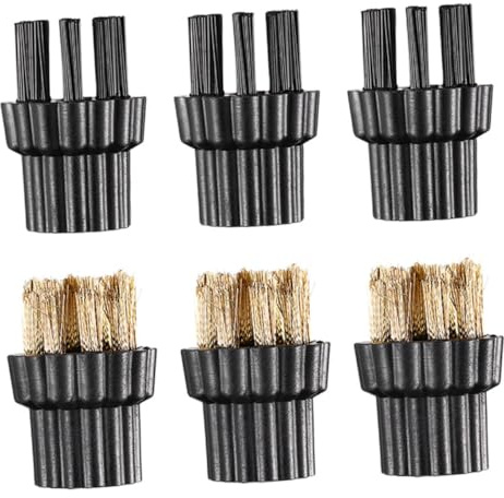 LOEFLIFA 6 Stück Ersatzbürstenköpfe Aus Messing Und Kunststoff Für Haushaltsdampfreiniger Vielseitige Reinigungsbürsten Mit Mittlerer Härte Langlebig Und Einfach Zu Montieren