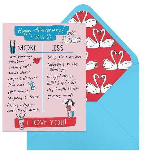 6-Pack Em & Friends Julia Rothman Anniversary More/Less Greeting Cards