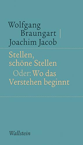 Stellen, schöne Stellen: Oder: Wo das Verstehen beginnt (Kleine Schriften zur literarischen Ästhetik und Hermeneutik)