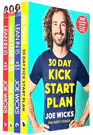 Joe Wicks Collection 4 Books Set (30 Day Kick Start Plan, The Shape Plan, Veggie Lean in 15, The Shift Plan)