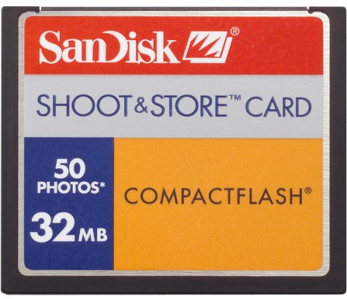 Sandisk Carte mémoire Compact Flash Shoot & Store 50 Photos SDCFS-32-A10