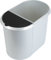helit H6220900 - Papierkorb „the double“, 20 Liter/9 Liter, oval, umlaufender Griffrand, silber / schwarz, Mülleimer 2 Fächer