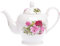 Crown Bone China 16 Fl OZ/ 2 Cup Teapot - Pink Summertime Rose Kirsty Jayne China- Hand Decorated in The Potteries, Staffordshire, England.