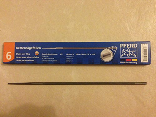 PFERD 3/16 Chainsaw Round Files w/handle AVAILABLE! ROUND CUT 'CLASSIC' 8 LONG