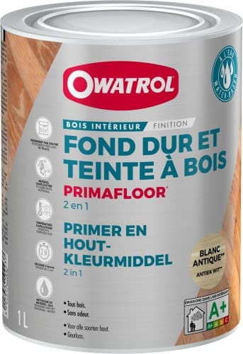 OWATROL - PRIMAFLOOR - Fond dur + teinte à bois en phase aqueuse - Blanc Antique - 1L
