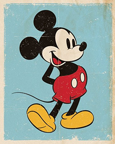 Unbekannt Poster Mickey Mouse – Retro Wanddekoration 40 x 50 cm