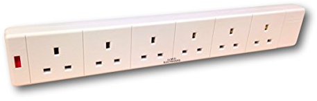 6 Gang Trailing Extension Socket Bar - 13 Amp