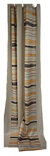 Horn textiles Fertigvorhang Camino Gardine Store Schlaufenschal Blickdicht 135 x 245 cm Ecru/Braun/Honig Made in Germany