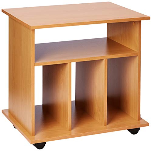 VCM Holz Beistelltisch | Couchtisch schlicht | Sofatisch Rollen | Maße ca. H. 59 x B. 60 x T. 45 cm | rollbar Kaffeetisch - Tabina