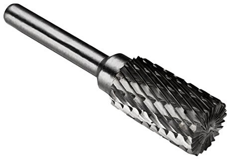 sourcing map Fraise Rotative Lime en carbure de tungstène à double coupe Cylindre Coupe en bout Lime rotative Tige de 6 mm et diamètre de tête de 14mm