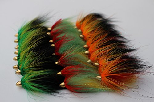 Tigofly Spring Collection 24 Stück 3 Muster sortiert, beliebte Kegelkopfköder, Fliegen, Lachs, Forellen, Stahlkopf-Fliegen, Köder Set