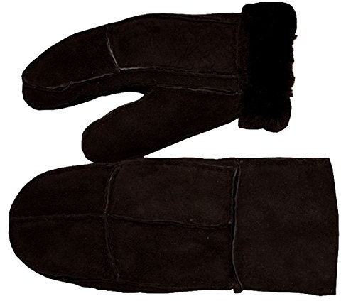 Sonia Originelli Fausthandschuhe Leder Schaf Lammfell Patchwork Fäustlinge Farbe Braun, Größe S
