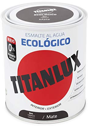 Titanlux - Esmalte agua ecologico santinado, Tabaco, 750ML (ref. 01T054434)