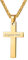 PROSTEEL Herren Halskette mit Kreuz Anhänger Personalisierte Name Gravur Collier Minimalist Männer Jungen ModeSchmuck Accessoire für Weihnachten Geburtstag, Gold-L
