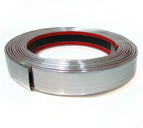 Bande d?corative chrom?e autocollante pour voiture - 5 m x 30 mm - Couleur : argent?
