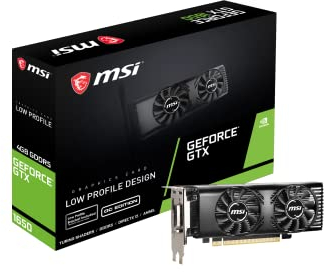 MSI GeForce GTX 1650 4GT LP OC Graphics Card '4GB GDDR5, 1695MHz, Low Profile design, HDMI, DVI-D, HTPC, Dual Fan Cooling System