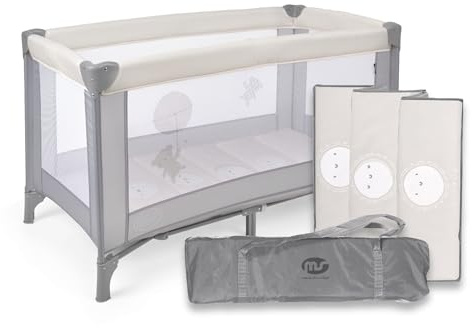 Innovaciones MS 630136 - Reisebett für Babys, 3-teilig, 120 x 60, inkl. Matratze und Transporttasche, von 0+ Monaten bis 15 kg, zusammenklappbar und einfache Montage, leichte und sehr stabile Struktur