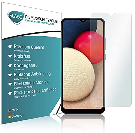 Slabo 4 x Displayschutzfolie kompatibel mit Samsung Galaxy A02s | Samsung Galaxy A03s | Samsung Galaxy M02s Displayfolie Schutzfolie Folie Zubehör Crystal Clear KLAR