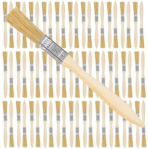 Kurtzy 72 STK Wiederverwendbare 12,7 mm Pinsel Set - Professionelle Lackpinsel für Lacke, Farben, Klebstoffe, Gesso & Beizen - Acryl Pinsel mit Holzgriff für Malerbedarf