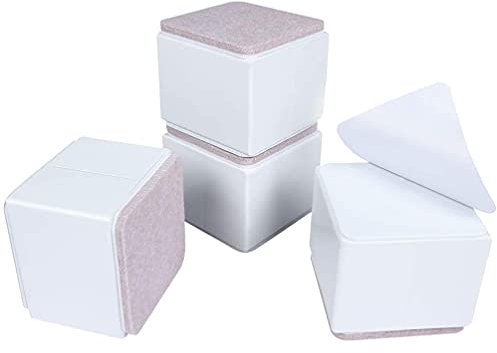 VICASKY Möbel 4Pcs Stuhl Bein Protektoren M?Bel Steigleitungen Platz Adhesive Carbon Material Wit Filz für Bett Tisch Stuhl Sofa Couch Aufzüge Abdeckung Protector Pads 6X6CM ?