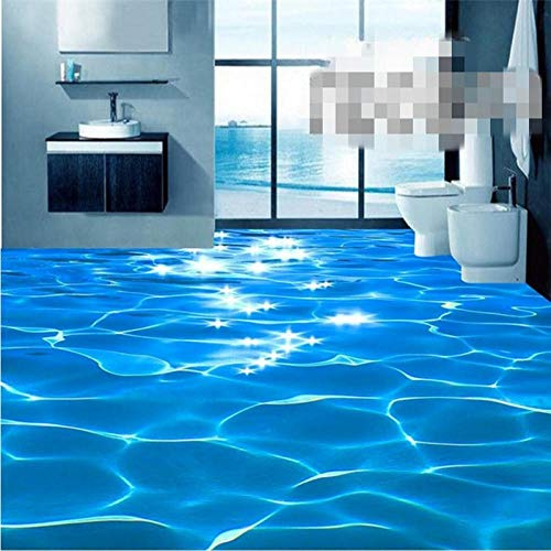 Meerwasser Wasser Welligkeit 3D Boden Malerei Toilette Badezimmer Schlafzimmer 3D Boden Papel de Parede 3d Para Sala Atacado-150 * 105cm