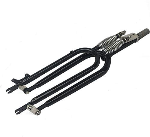 26 pollici 1-1/8 molla a sospensione a springer forcella indiana ritorno classico indiano bicicletta nera due forcella a molla stelo 28,6 * 230mm forcella filettatura senza fili (Color : Black)